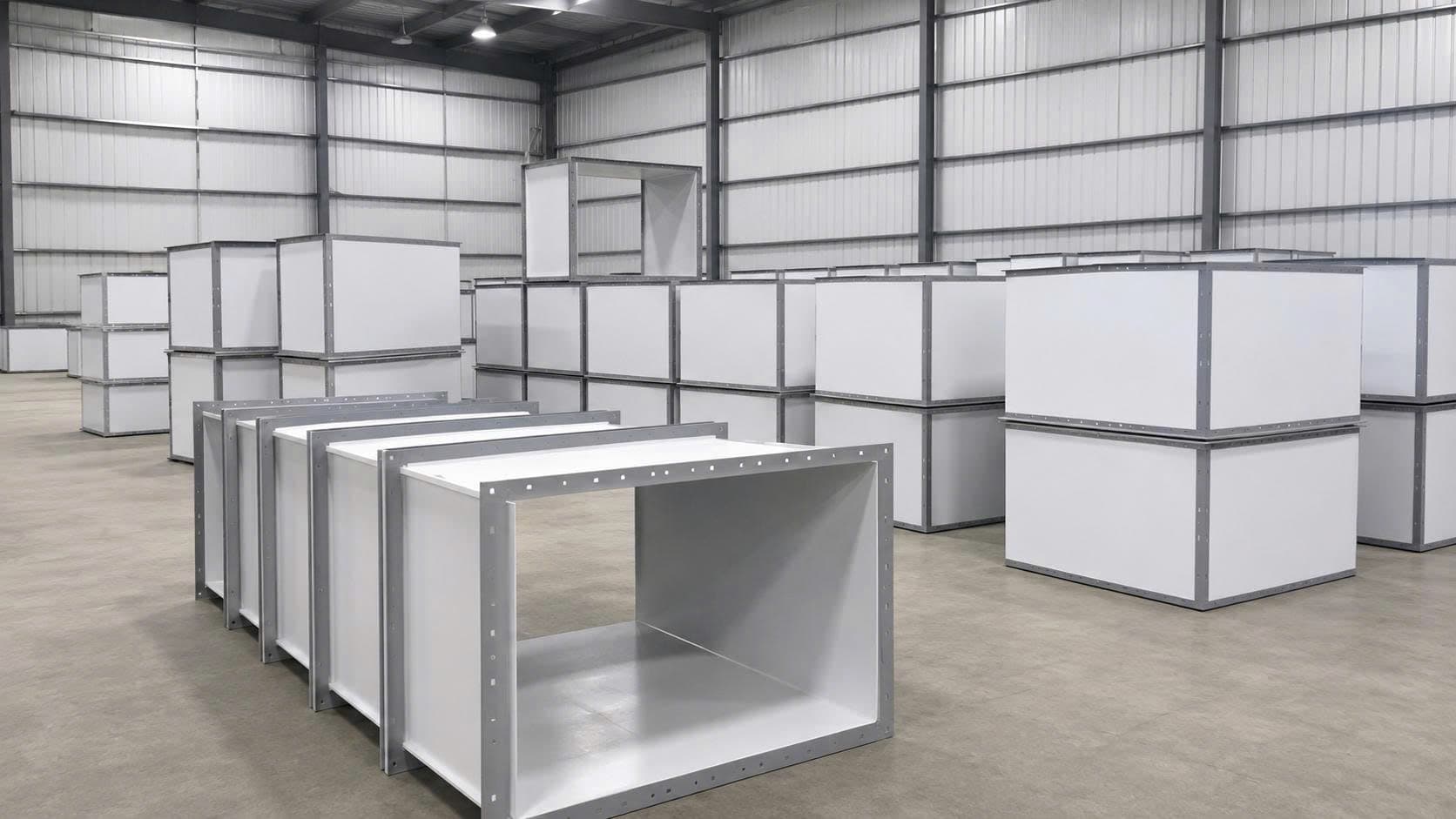 Ống gió nhựa PVC chữ nhật nối bích